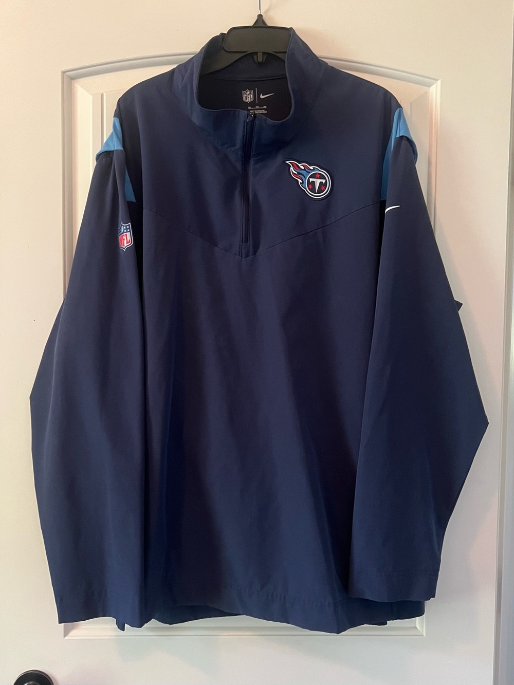 Nike Pullover Men's 3XL Blue Dri Fit Tennessee Titans NFL 1/4 Zip Shirt Jacket